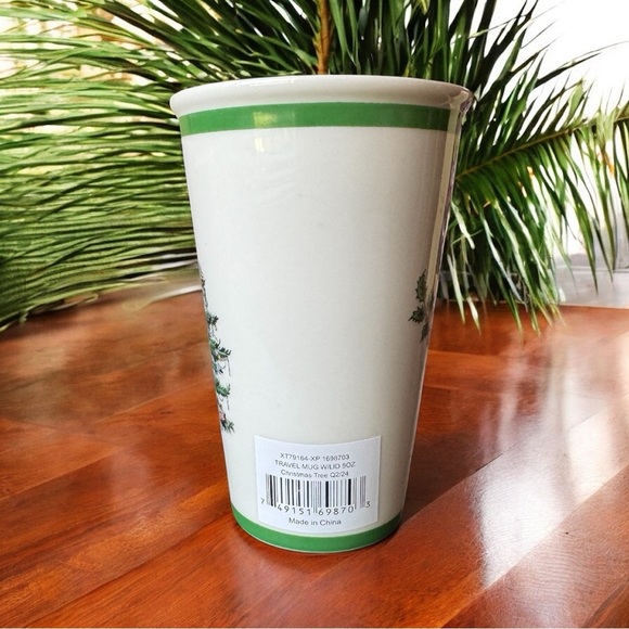 Spode Christmas Tree Ceramic Travel Mug with Lid - 8oz - NWT - Picture 4 of 11